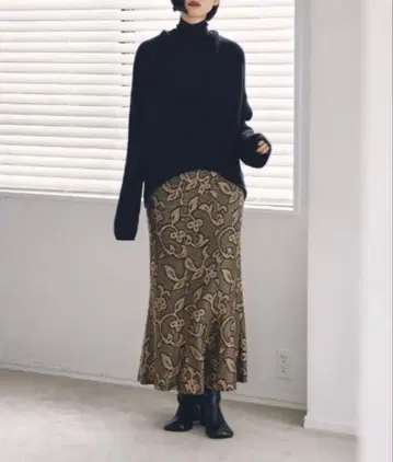 Todayful 자카드 리프 펜슬 스커트