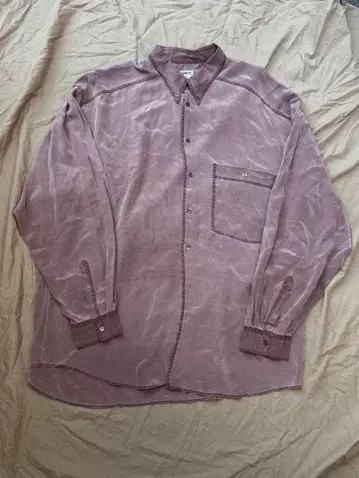 OTTO KERN 퍼플 긴팔 실크 셔츠