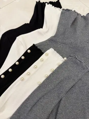 벌스데이 바쉬 3색 세트 펄 터틀넥 긴팔 상의