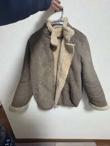 브라운 양가죽 무스탕 코트