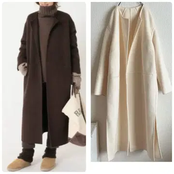 두지엠 클라세 victorian 리버 롱 노카라 코트 38