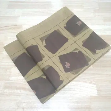 미사용 새상품급 선착순 후쿠로 오비 꽃 디자인 베이지 브라운