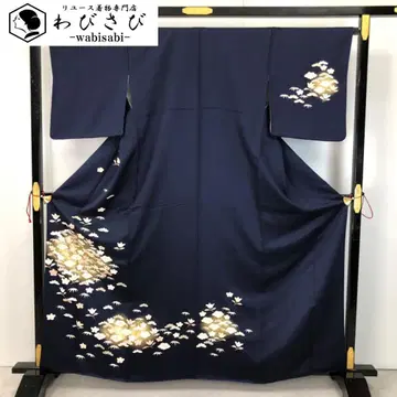 호몬기 동백과 귤, 소나무 금채 다크 네이비 K-5615