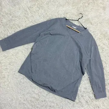 마마이쿠코 새상품급 v넥 블라우스 코튼 면100% 그레이