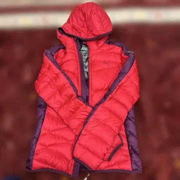 PUMA 다운 자켓 S 빨간색 보라색