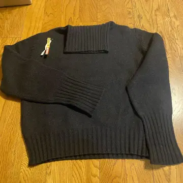 캐시미어 블랙 하이넥 긴팔 니트 스웨터 굵은 실 따뜻함