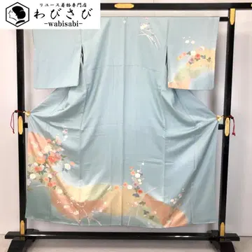 호몬기 아름다운 꽃 무늬 금채 남색 흰색 K-5612