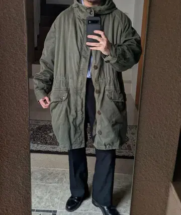 실루엣 좋음 70s 프랑스군 M64 모즈 코트 라이너 포함