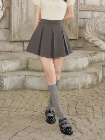 Darich 하이웨스트 박스 미니 스커트 GRY(그레이) M 사이즈