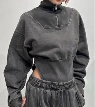 BLONDEY 피그먼트 바디수트 차콜 그레이