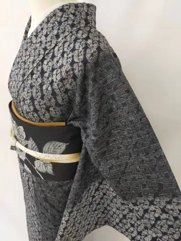 새상품급 순수 실크 이중 기모노 한방 염색