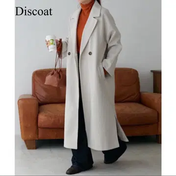 Discoat 사이드 슬릿 롱 테일러드 코트 체스터 코트