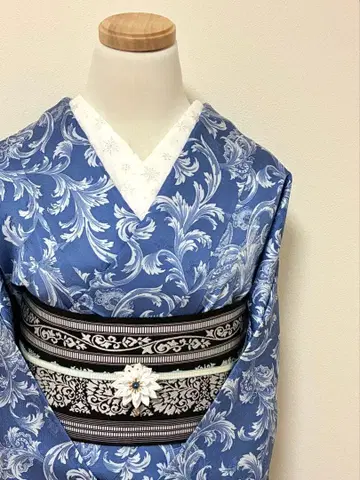 이중 기모노 코몬 양풍 당초 화장 66.5cm 순수 실크