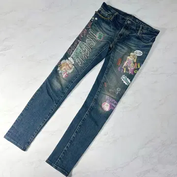 새상품급 HYSTERIC GLAMOUR 그래픽 데님 스터드 xs