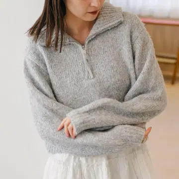 Kastane 하이넥 ZIP 니트 풀오버