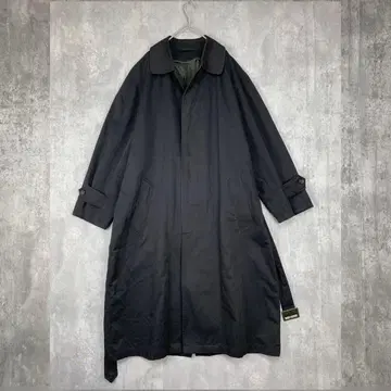 남성용 스텐카라 코트 블랙 벨트 포함 코튼 mix 봄/가을/겨울