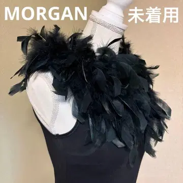 미착용! MORGAN 파티 고져스 깃털 장식 슬리브리스