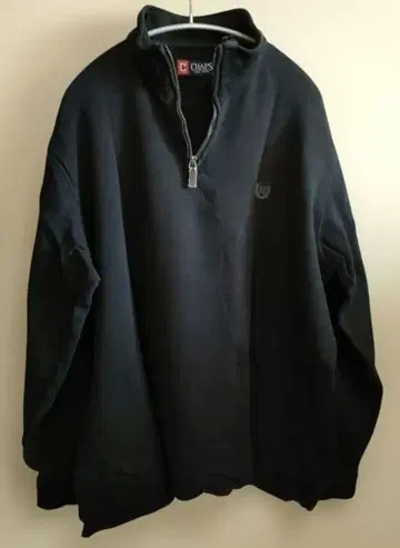 구제 의류 CHAPS 블랙 하프 지퍼 하이넥 긴팔 셔츠 XL