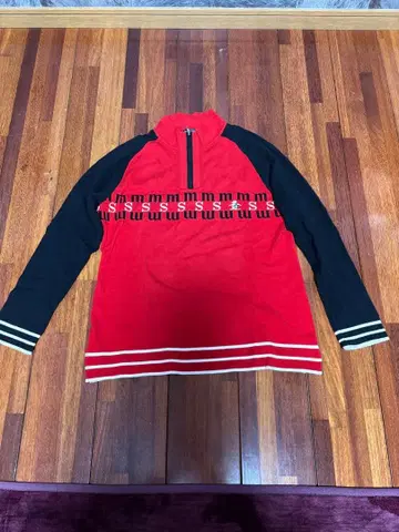 가격 인하 여성용 하프 지퍼 스웨터 레드/블랙