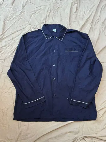 90s~ 네이비 유로 빈티지 긴팔 셔츠 파자마 셔츠