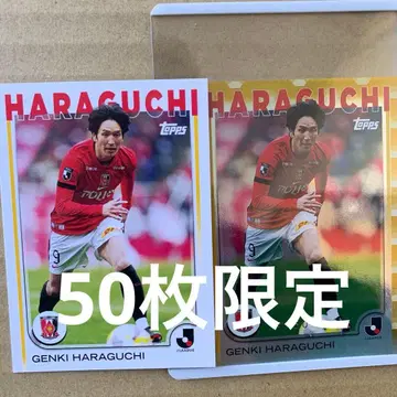 topps J리그 우라와 레즈 하라구치 겐키 패러렐 카드 & 레귤러 카드