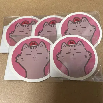 DMM 스크래치 고양이 스티커 5개 세트