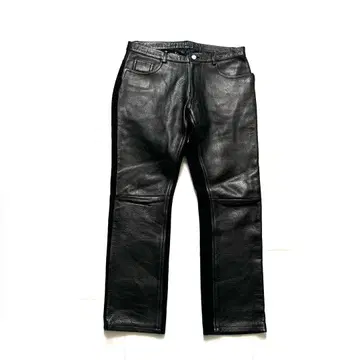 QUENCH 천연 가죽 카우 가죽 x 울 절개 팬츠 VTG 90s 00s