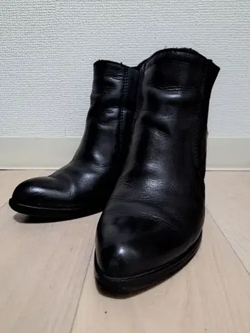 KAREN LIPPS 가죽 사이드 고어 부츠 38 사이즈 24cm 블랙