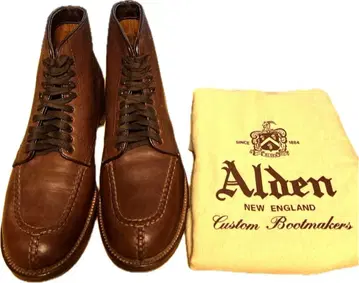 Alden 비품 초레어! 원피 종료 유티카 가죽 탱커 부츠 다크 브라운