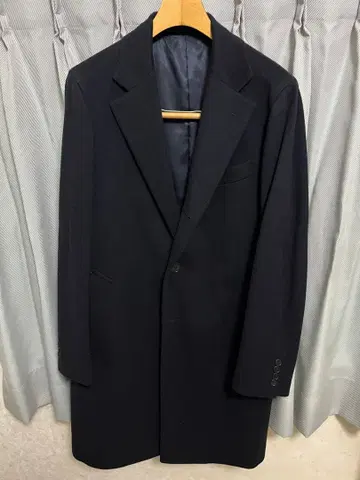 쉽스 네이비 체스터 코트 캐시미어 혼방