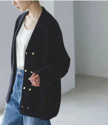 NOBLE 야크 더블 버튼 니트 가디건