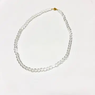 클리어 비즈 목걸이 투명감 고급 심플 46cm 액세서리