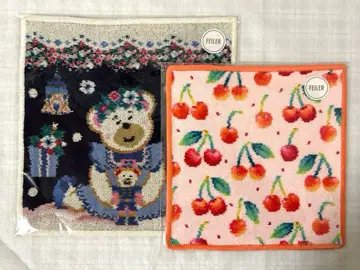 페이러 리베&릴리아 너트크래커 체리 도트 손수건 2장 새상품