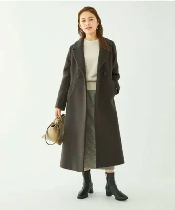 미사용 FAbRICA 핏&플레어 A라인 롱 체스터 코트