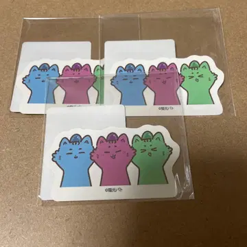 DMM 스크래치 고양이 스티커 3개 세트