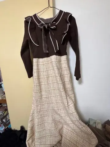 willselection 니트 트위드 도킹 원피스