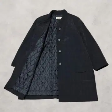 롱 코트 퀼팅 큐프라 100% 블랙 아우터 M