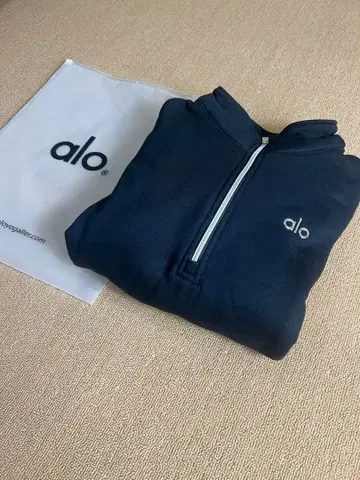 ALO YOGA 집업 트레이닝복 맨투맨 블랙 S mL 속기모