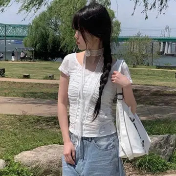 anyonemore 반팔 상의 스카프