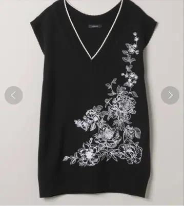 새상품 JEANASIS 지나시스 보타니컬 플라워 자수 니트 베스트