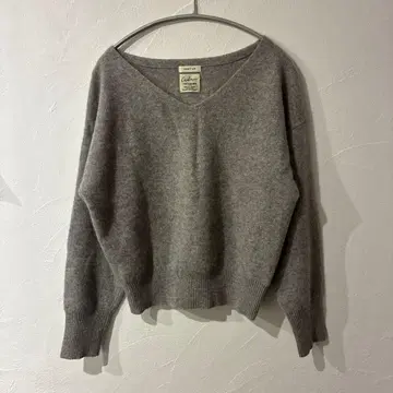 새상품급! FRAY I.D 프레이 아이디 캐시미어 V넥 니트 그레이