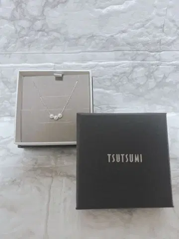 K10 화이트 골드 펄 장식 목걸이