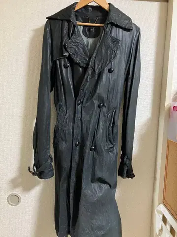 가격 협의 가능 sisii 가죽 롱 트렌치 코트 블랙 그레이