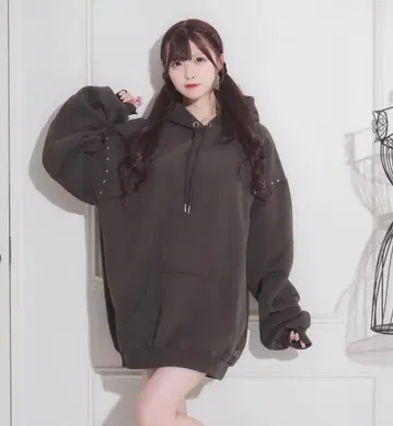 pium 오버 사이즈 후드티