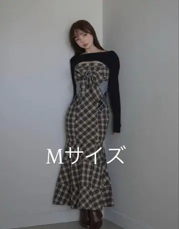 andmary Juni 체크 드레스 베이지 M 사이즈