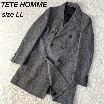 [ 미사용 새상품 ] 테트옴 헤링본 울 더블 코트 size LL