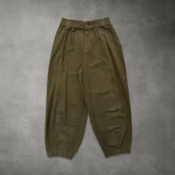 00s 와이드 테이퍼드 워크 팬츠 코튼 밀리터리 (카키 M)
