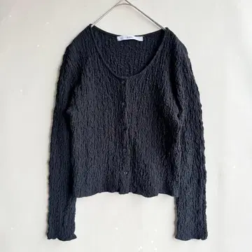 Novem 노웨무 레이 카즌 와셔 가디건 블랙 봄/여름/가을