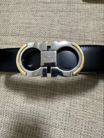 블랙 가죽 벨트 이중 반지 버클