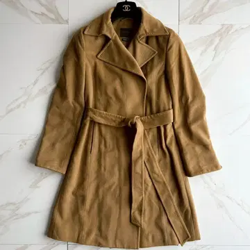 인기 투모로우랜드 캐시미어 100% 벨티드 코트 카멜 M